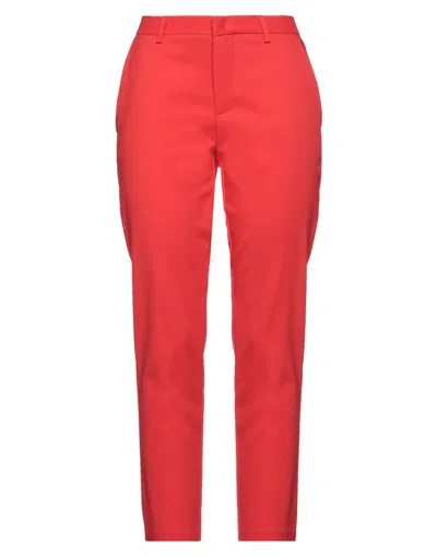 Merci .., Woman Pants Red Size 8 Cotton, Nylon, Elastane