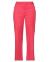 Merci .., Woman Pants Red Size 8 Cotton, Rayon, Elastane