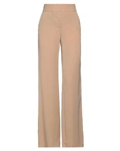 Merci Italia Woman Pants Sand Size 2 Polyester, Viscose In Beige