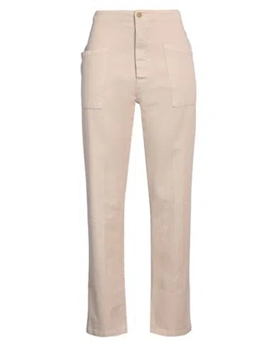 Merci .., Woman Pants Sand Size 6 Cotton, Elastane In Beige