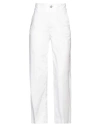 Merci .., Woman Pants White Size 2 Cotton, Elastane