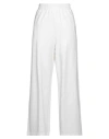 Merci .., Woman Pants White Size S Cotton, Elastane In White