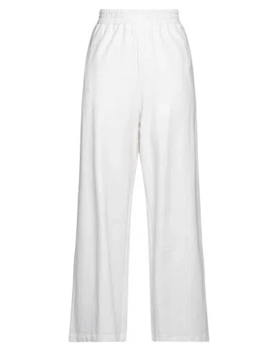 MERCI ..,MERCI WOMAN PANTS WHITE SIZE M COTTON, ELASTANE