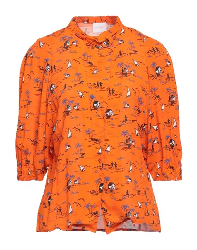 Merci .., Woman Shirt Orange Size L Viscose