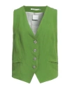 Merci .., Woman Tailored Vest Light Green Size 8 Cotton, Elastane In Green