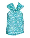 Merci .., Woman Top Azure Size M Cotton In Blue