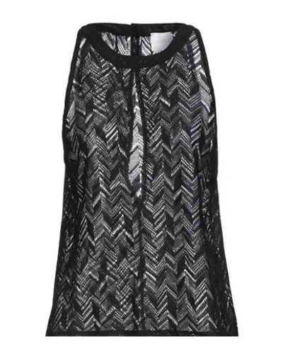 Merci .., Woman Top Black Size L Polyester, Cotton