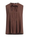 Merci .., Woman Top Chocolate Brown Size S Modal, Polyacrylic