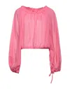 Merci .., Woman Top Fuchsia Size Xs Cotton In Pink