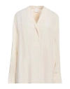 Merci .., Woman Top Ivory Size M Acetate, Silk In White