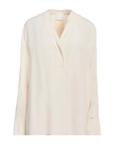 Merci .., Woman Top Ivory Size M Acetate, Silk In White