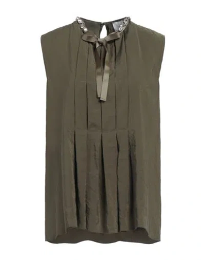 Merci .., Woman Top Military Green Size M Modal, Polyacrylic