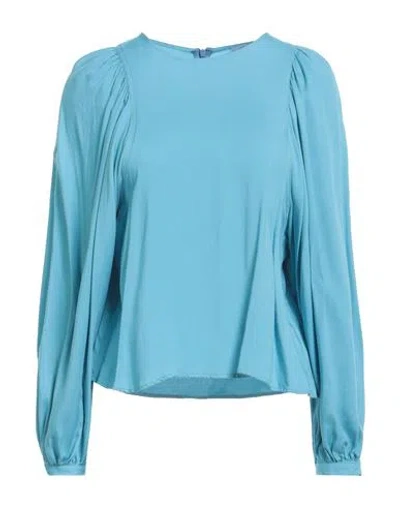 Merci .., Woman Top Sky Blue Size S Polyester