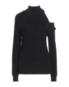 Merci .., Woman Turtleneck Black Size S Merino Wool
