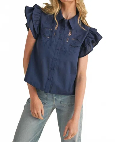 Merci Women's Carrie Top In Navy In Blue