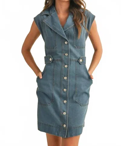 Merci Women's Greta Denim Mini Dress In Blue