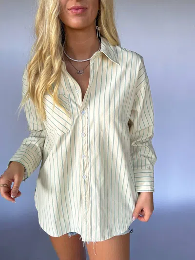Merci Women's Marina Stripe Top In Green