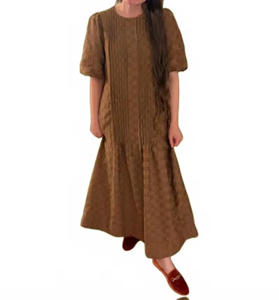 Merci Women's Speck Textured Midi Dress In Brown