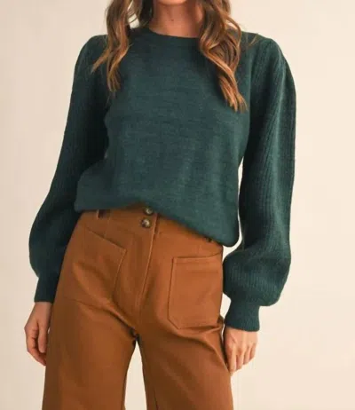 Merci Zoey Ribbed Sweater In Green