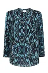 Mercy Delta Women's Green / Blue Stanford Tuscany Azure Blouse