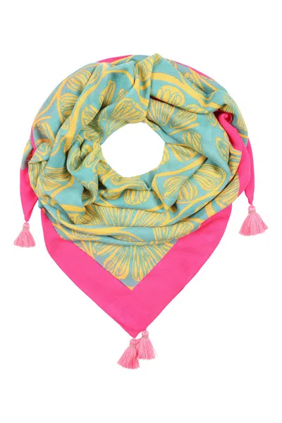 Mercy Delta Women's Green / Yellow / Orange Cashmere Square Limoncello Limetta