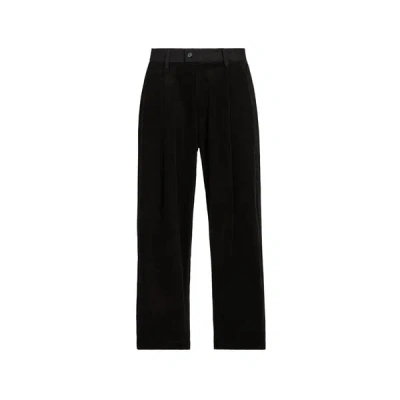 Merely Made Pantalon Carotte Bi-matière En Coton In Black