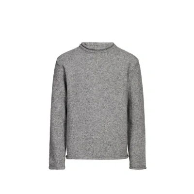 Merely Made Pull Col Rond En Laine Mélangée In Gray
