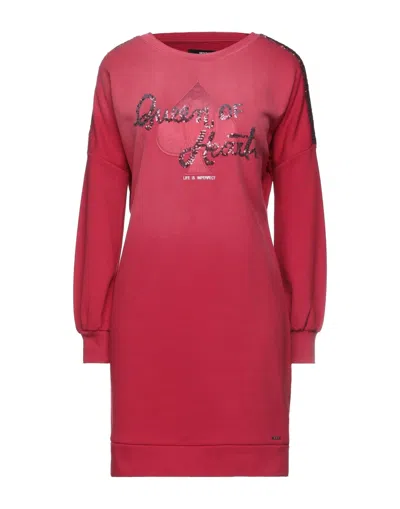 !m?erfect Woman Mini Dress Red Size Xs Cotton, Polyester