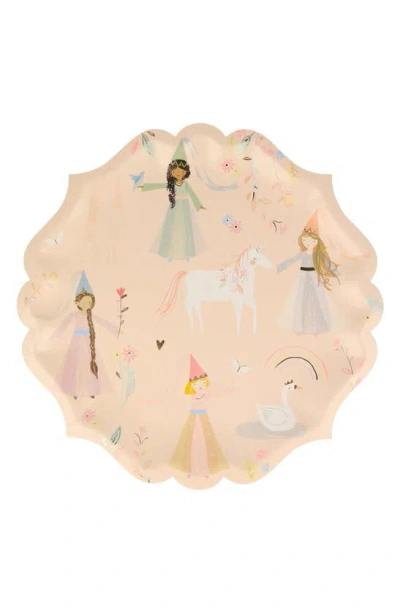 Meri Meri 8-pack Magical Princess Large Paper Plates In Neutral