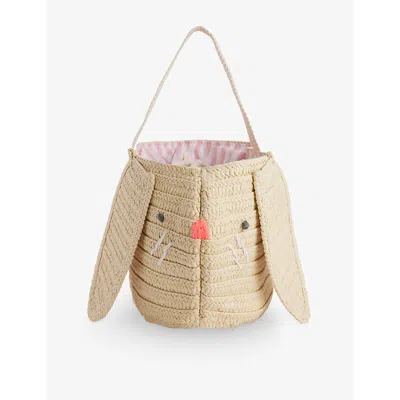 Meri Meri Kids' Bunny-ears Raffia Bag In Cream