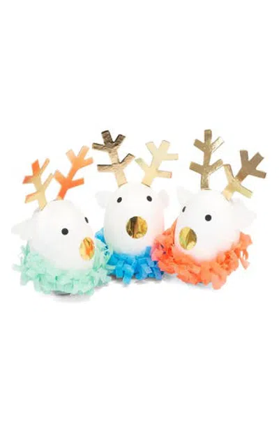 Meri Meri Festive Reindeer Surprise Ball Set Of 3 In Multi