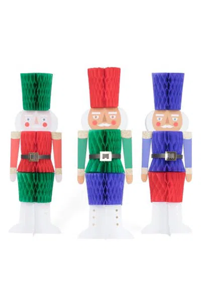 Meri Meri Honeycomb Christmas Nutcracker Decorations In Multi