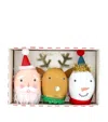 Meri Meri Set Of 3 Christmas Chraracter Surprise Balls In Multi