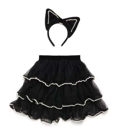 Meri Meri Kids' Tulle Cat Costume Set In Black