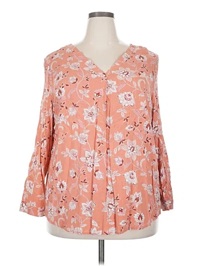 Pre-owned Meri Skye 3/4 Sleeve Blouse In Orange