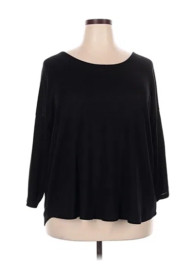 Pre-owned Meri Skye 3/4 Sleeve Top Black Boatneck Tops