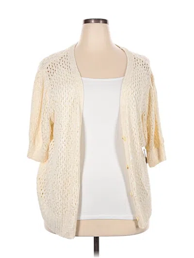 Pre-owned Meri Skye Cardigan Sweater In White