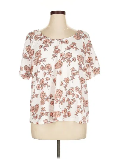 Pre-owned Meri Skye Short Sleeve Blouse In White