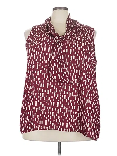 Pre-owned Meri Skye Sleeveless Blouse In Burgundy