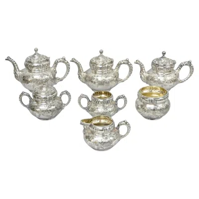 Pre-owned Meriden Britannia Company Antique Meriden B Co French Renaissance Silver Plated Figural Tea Set - 7 Pcs