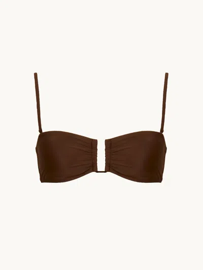 Meridian Swim Crest Bikini Top Umber M In Brown