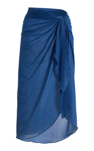 Meridian Swimwear Meridian Maxi Sarong In Blue