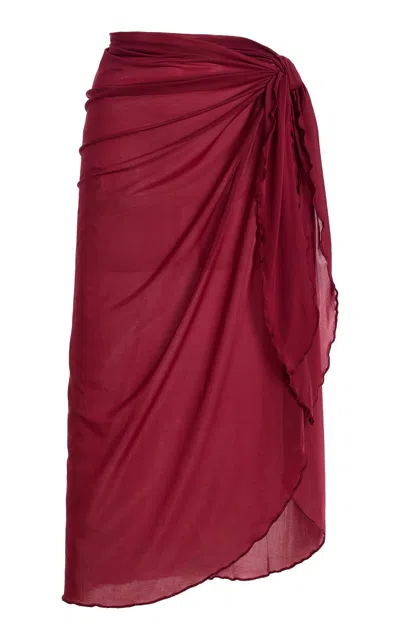 Meridian Swimwear Meridian Maxi Sarong In Burgundy
