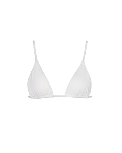 Meridian Swimwear Women's Equator Bikini Top - Optic White In Gray