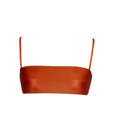 Meridian Swimwear Women's Yellow / Orange Tropic Bikini Top - Rust In Yellow/orange