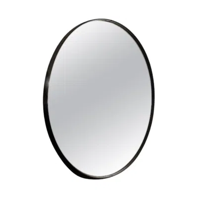 Pre-owned Meridiani Birk Mirror Mirror With Frame Covered In Leather In Gray