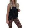 Merigold Kiss Fringe Tank In Midnight In Multi