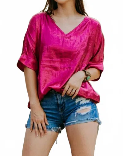 Merigold Kiss Metallic Blouse In Pink In Multi