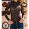 Merigold Kiss Rodeo Script Mesh Top In Black