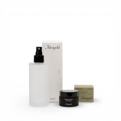 Merigold Rose Water And Avocado Matcha Mask Bundle In Transparent